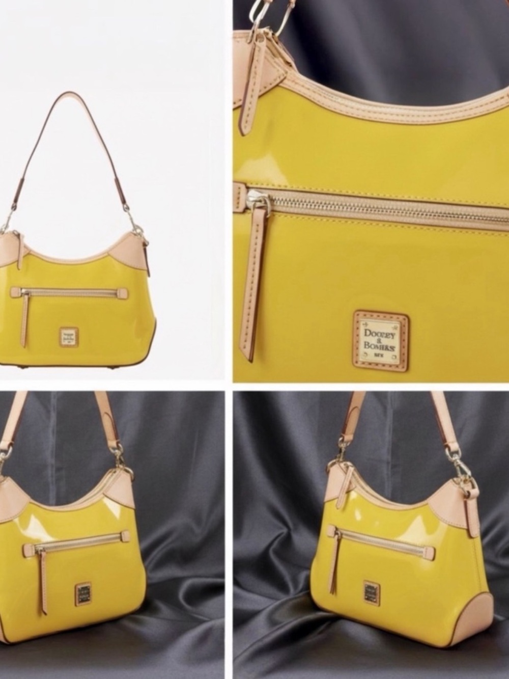 Stunning Yellow Dooney & Bourke Patent Leather Shoulder Bag EUC COA